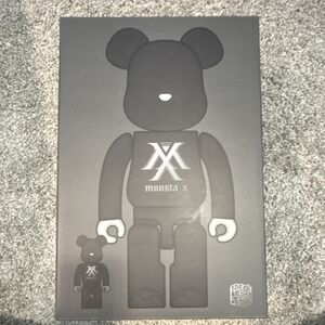 Medicom Toy Be@rbrick Monsta X Autographed Vinyl Figures Black 100% 400%